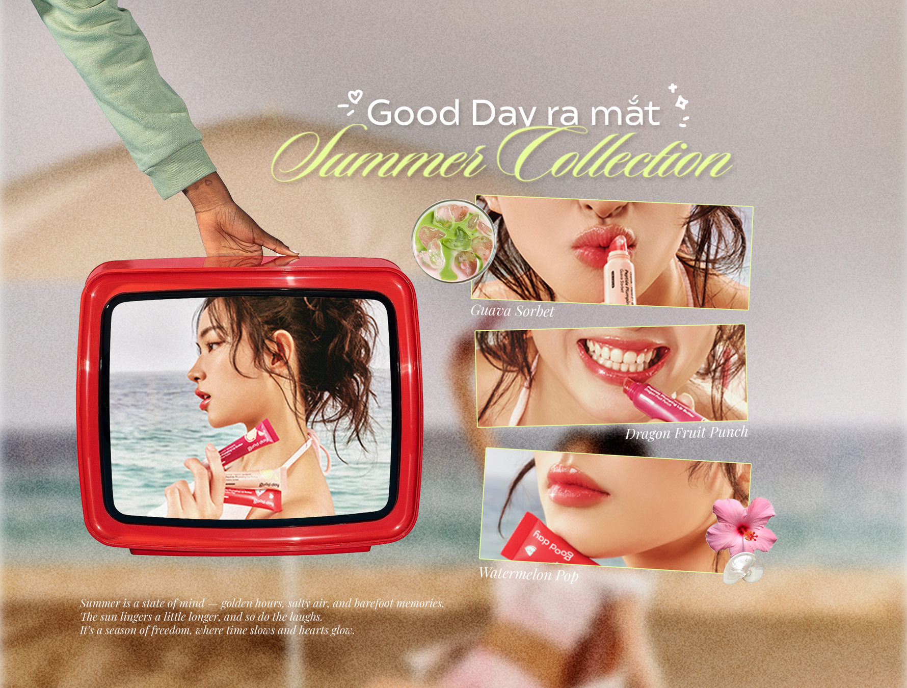 Good Day By Châu Bùi ra mắt 3 màu son dưỡng Summer Collection 2025