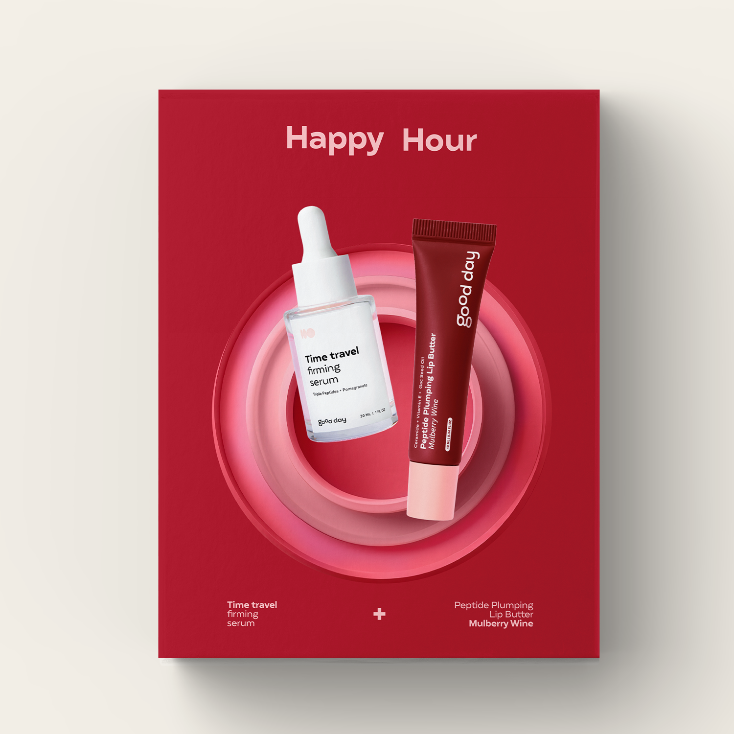 Happy Hour - Combo dưỡng da & môi Good Day Serum Time Travel 30ml & Son dưỡng Mulberry Wine 10ml