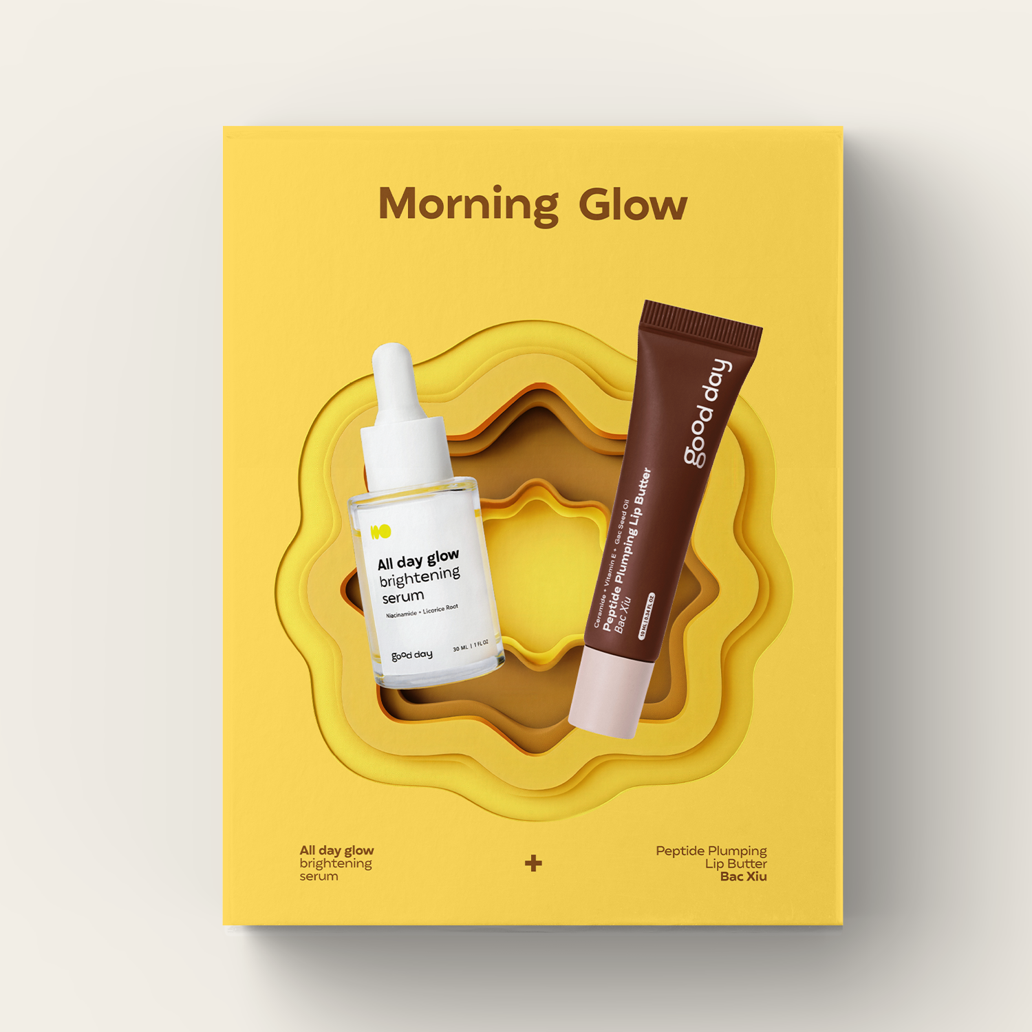 Morning Glow - Combo dưỡng da & môi Good Day Serum All Day Glow 30ml & Son dưỡng Bac Xiu 10ml
