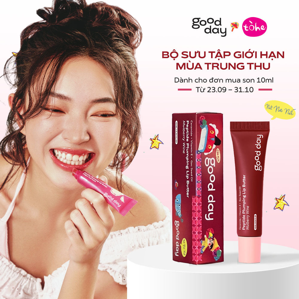 [BST GIỚI HẠN] Son dưỡng môi Good Day Peptide Plumping Lip Butter 10ml phiên bản Trung thu