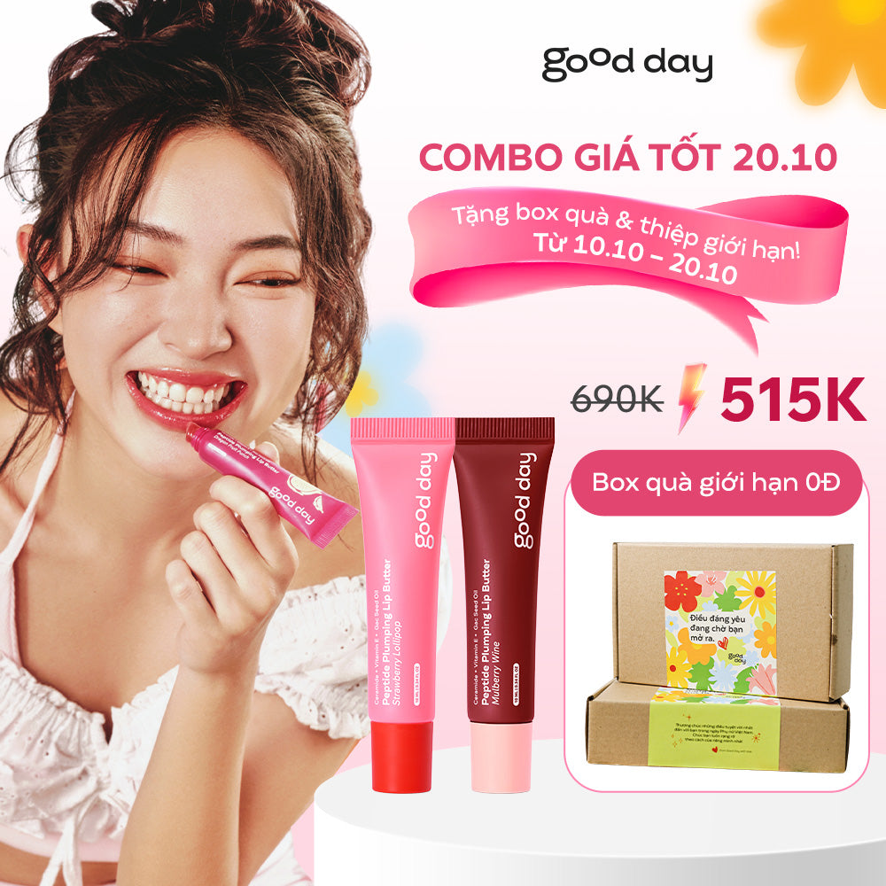 [Tặng box 20.10] Bộ đôi Son dưỡng Peptide Plumping Lip Butter 2x10ml