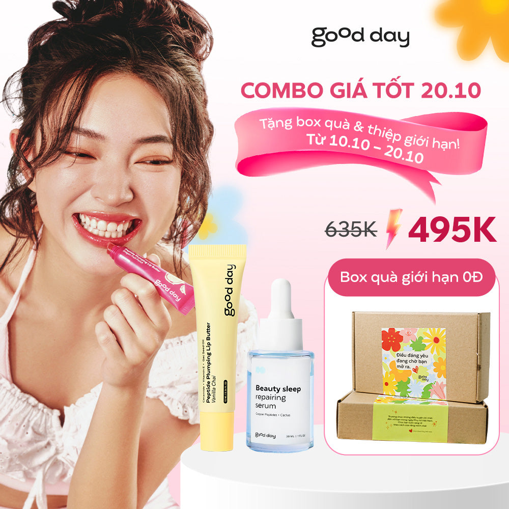 [Tặng box 20.10] Midnight Calm - Combo dưỡng da & môi Good Day Serum Beauty Sleep 30ml & Son dưỡng Vanilla Chai 10ml