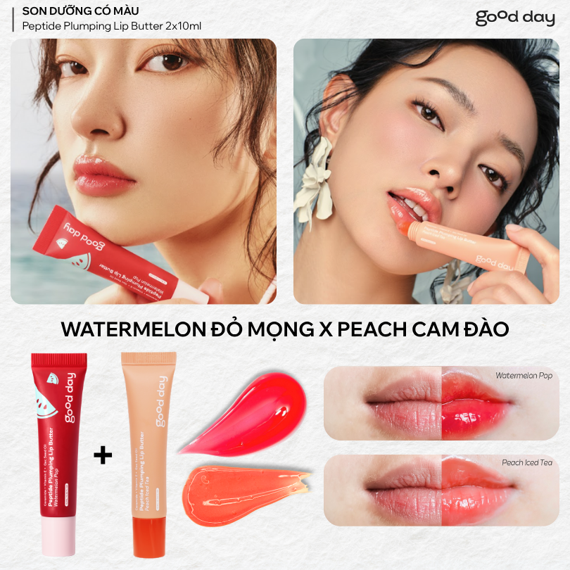 [Tặng box 20.10] Bộ đôi Son dưỡng Peptide Plumping Lip Butter 2x10ml