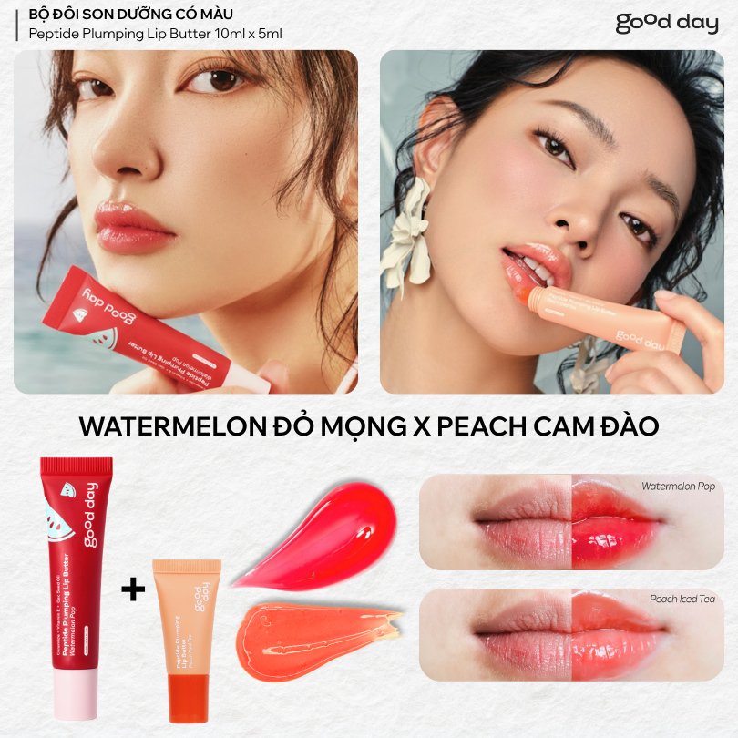 [Tặng box 20.10] Bộ đôi Fullsize và Minisize Son dưỡng Peptide Plumping Lip Butter 2x10ml (Copy)